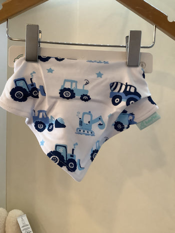 BabyMac Tractor Print Dribble Bib Organic Cotton