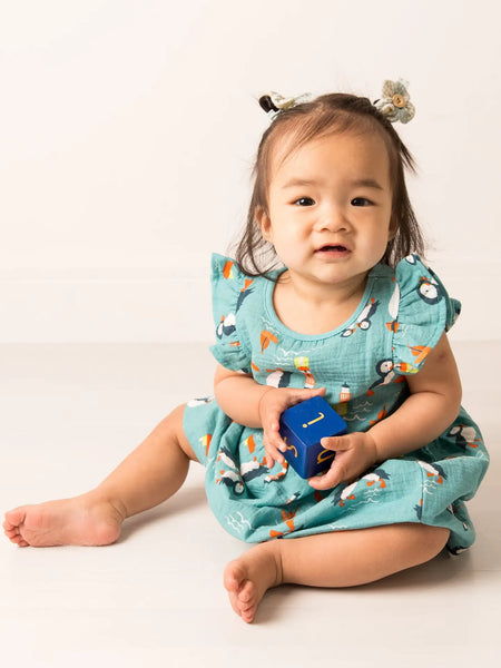 Kenzie the Puffin Muslin Dress Blade & Rose