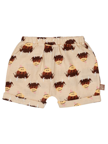 Neutral Highland Cow Shorts Blade & Rose