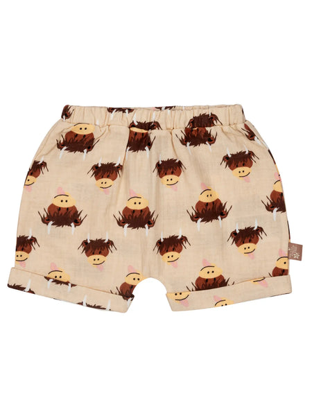 Neutral Highland Cow Shorts Blade & Rose