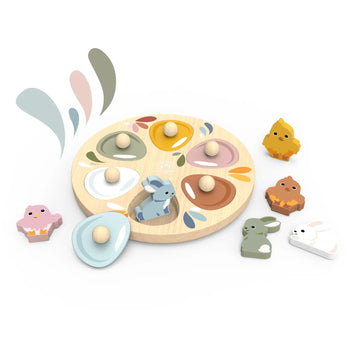 Chick & Bunny Garden Surprise Puzzle Wooden Toy Speedy Monkey