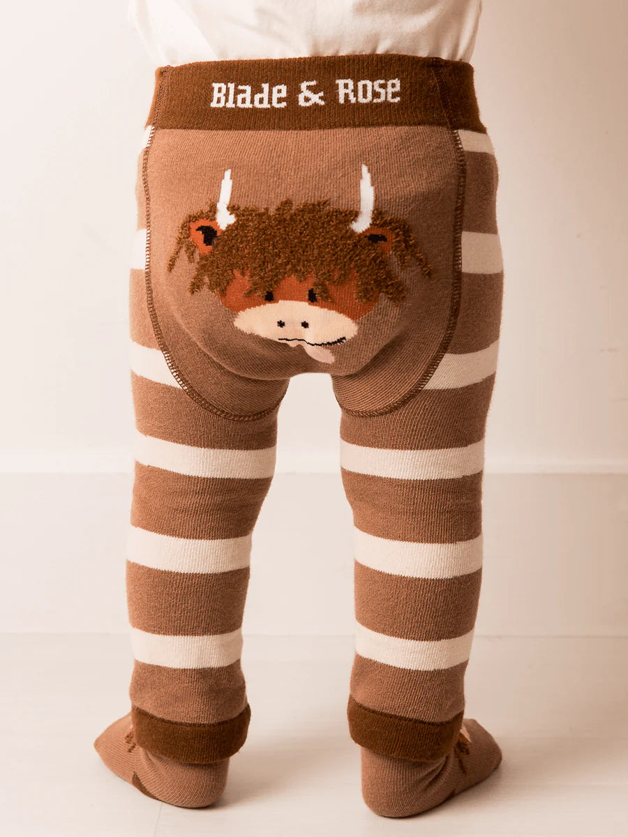 Neutral  Highland Cow Leggings Blade & Rose