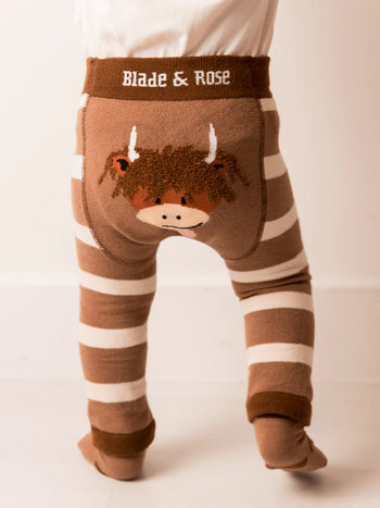 Neutral  Highland Cow Leggings Blade & Rose