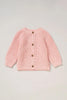 Embroidery Detail Baby Knit Cardigan in Pink