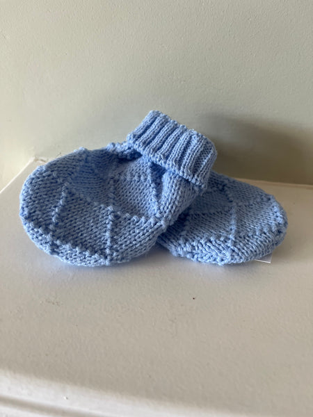Baby Hopscotch Blue Knitted Mittens