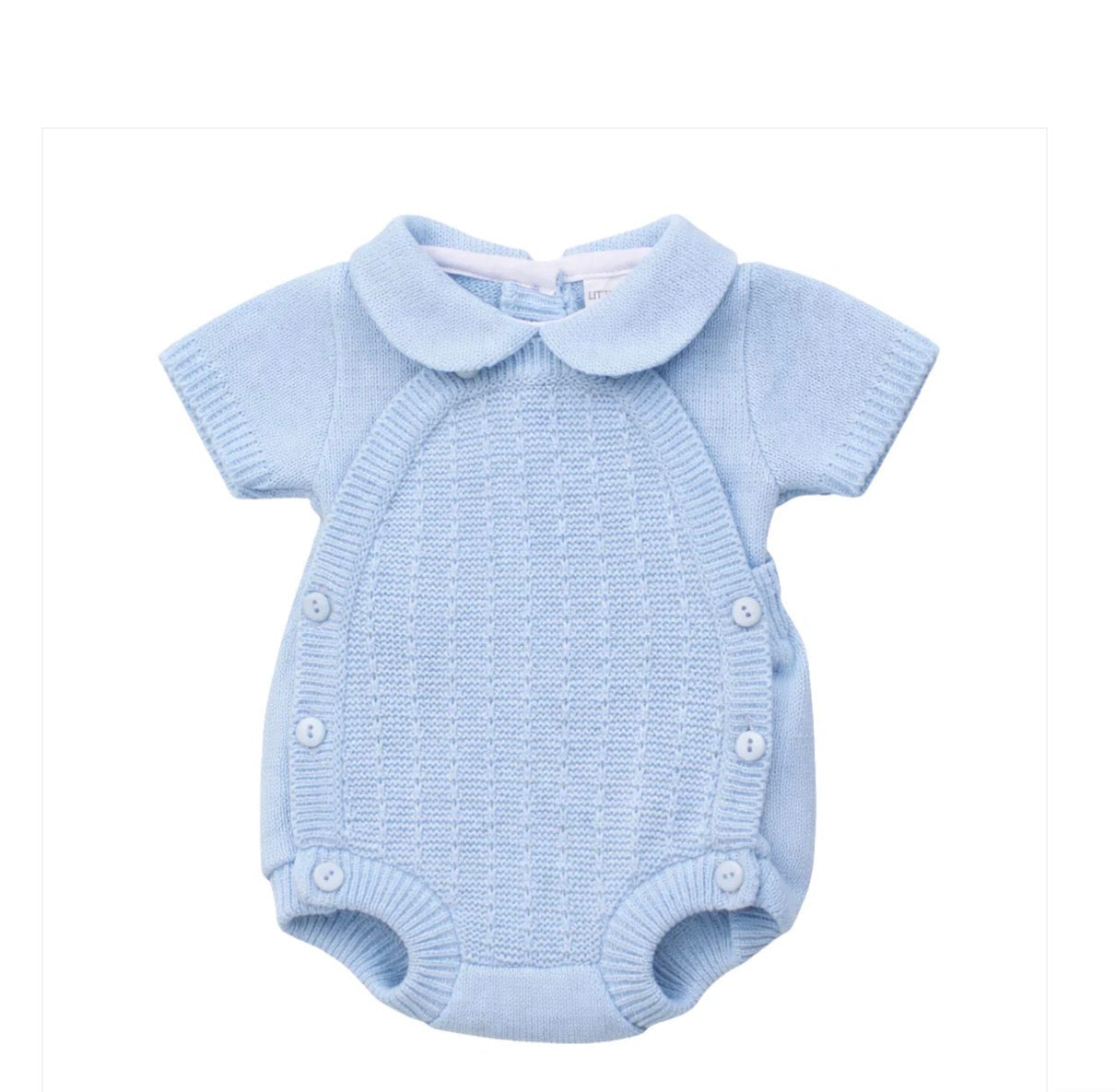 Blue  Knitted Romper Outfit Little Nosh