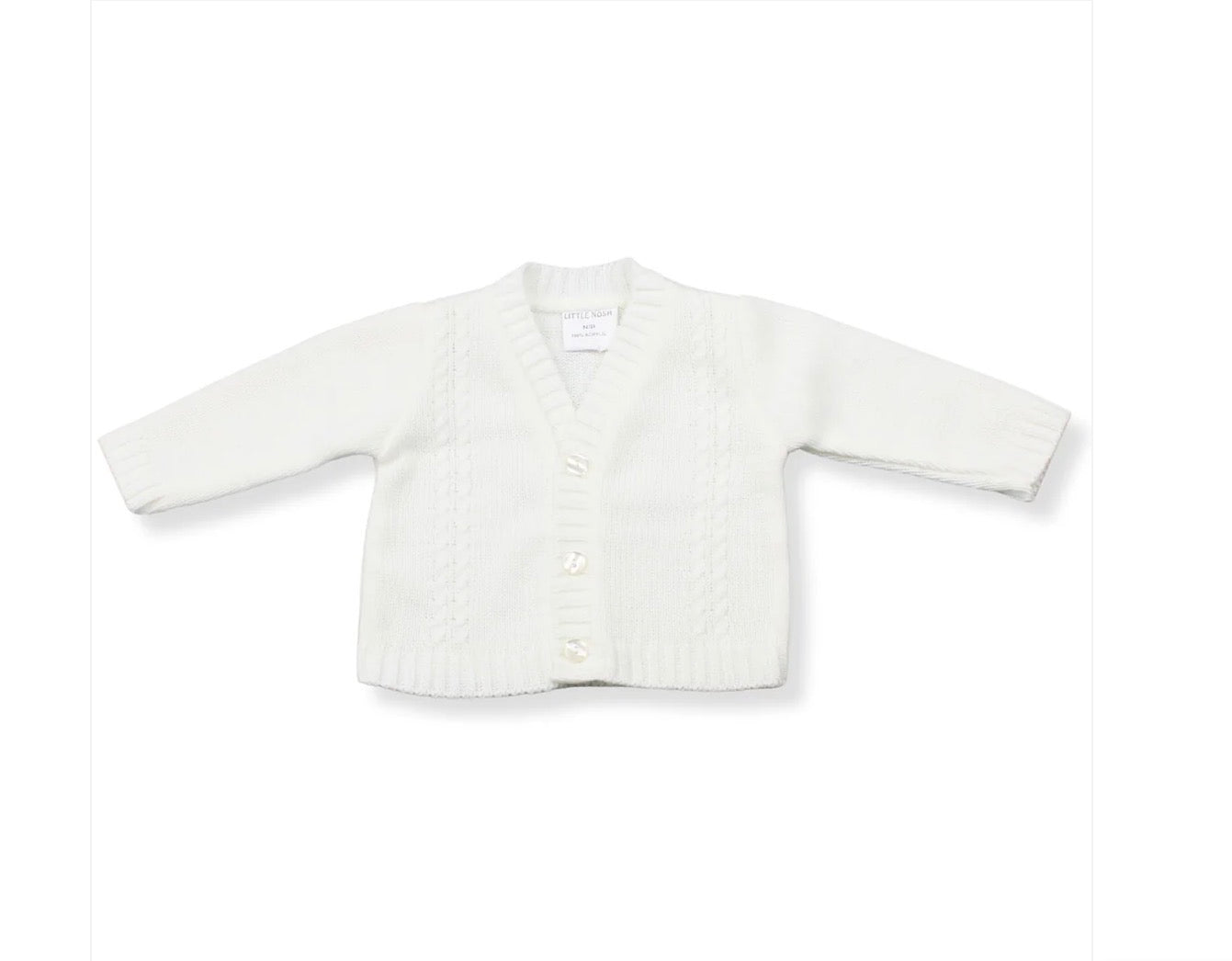 Traditional Baby white Cardigan  Little Nosh