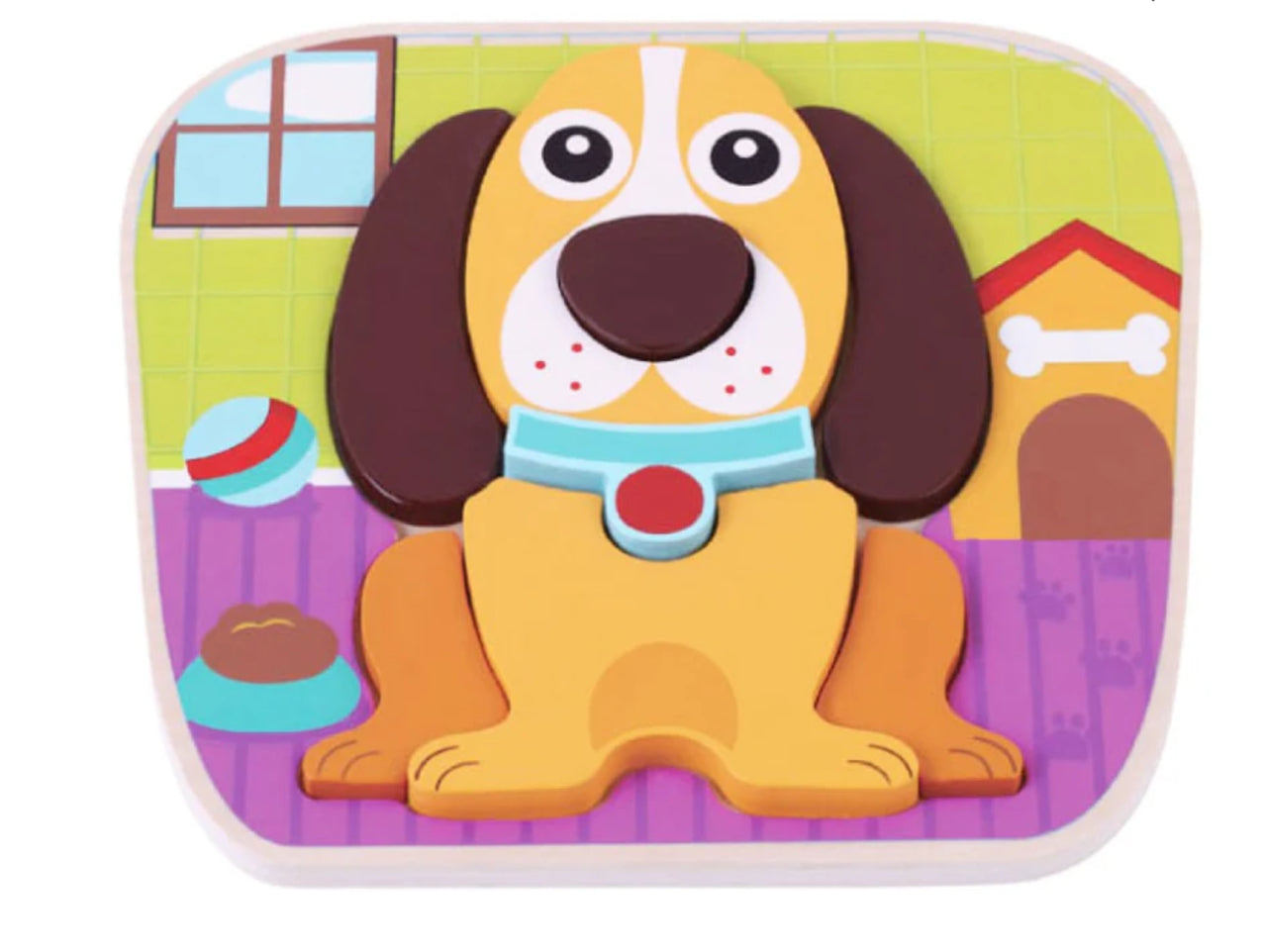 Jumini Dog  Raised Puzzle Wooden Toy
