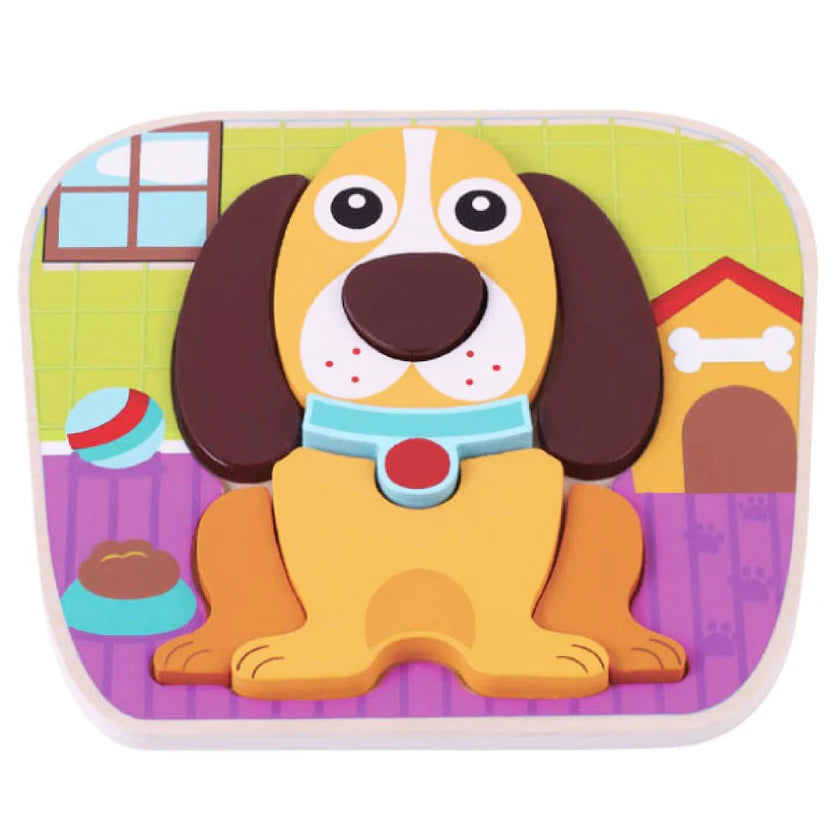 Jumini Dog  Raised Puzzle Wooden Toy