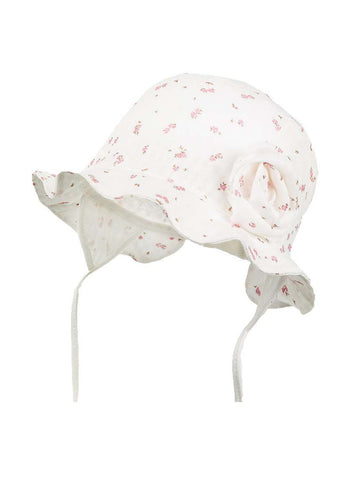 Baby Girls Ivory Floral Organic Cotton Sun hat  Jamiks Bailey