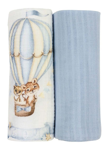 Muslin, Pacifier Clip Baby Gift Box Set Blue