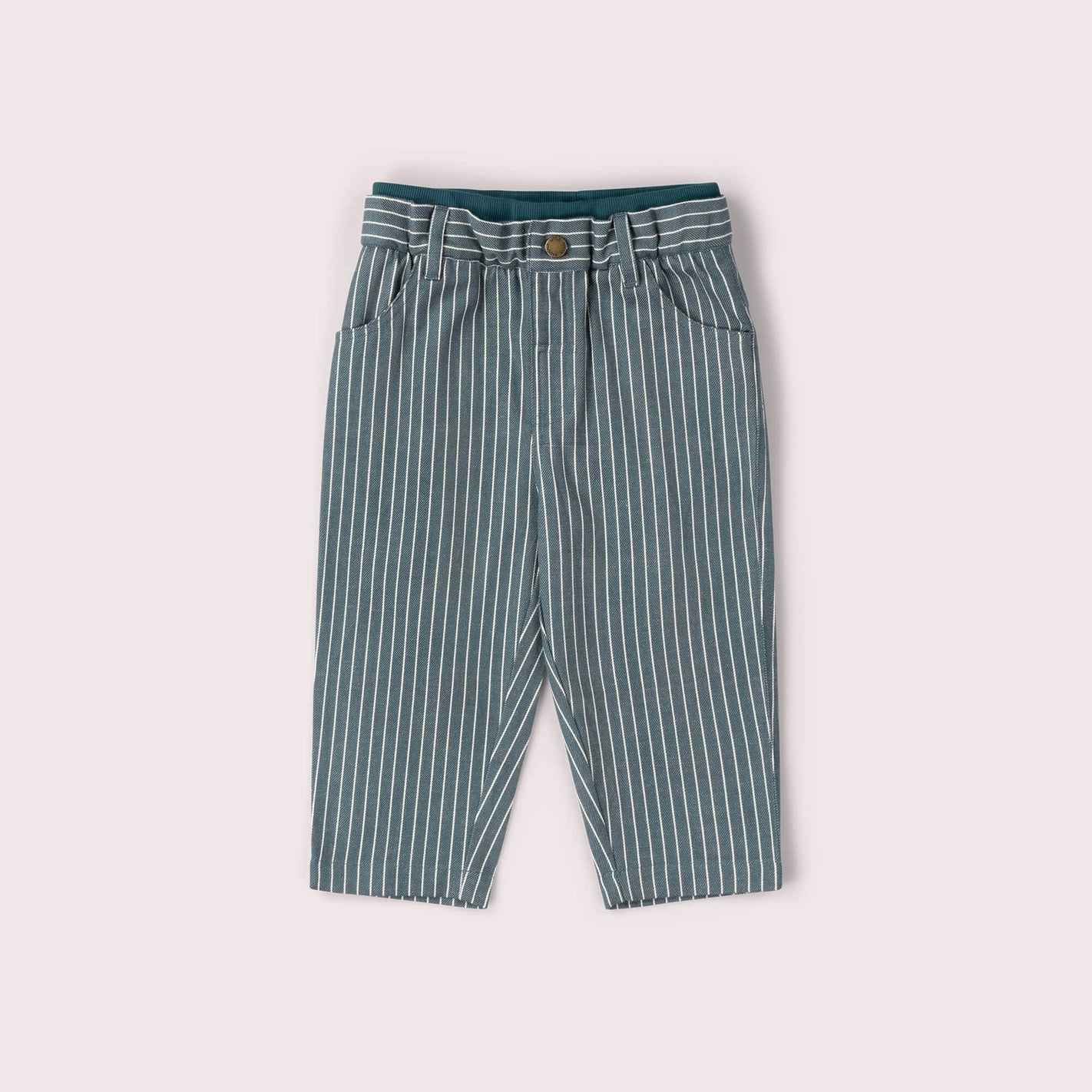 Blue Stripe Rib Waistband Trousers Little Green Radicals