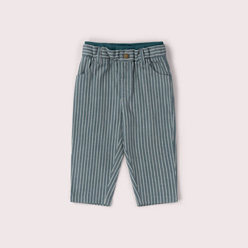 Blue Stripe Rib Waistband Trousers Little Green Radicals