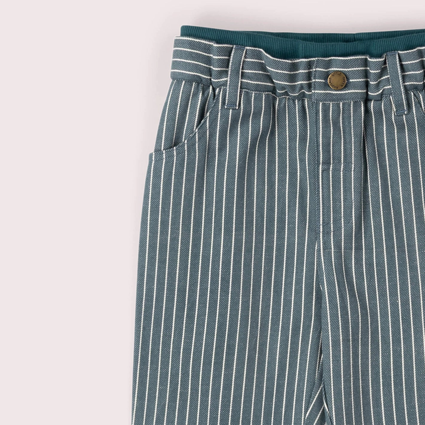 Blue Stripe Rib Waistband Trousers Little Green Radicals