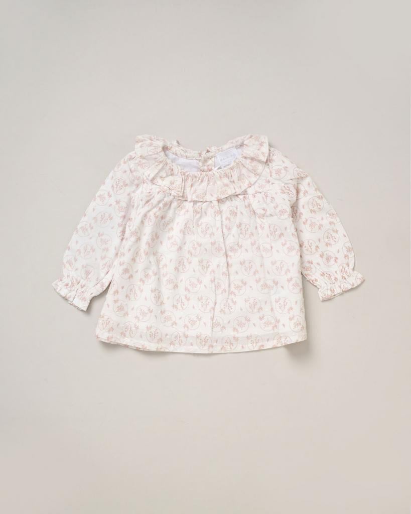 Dusty Rose Knitted & Woven Floral Set Rock-a-Bye Baby