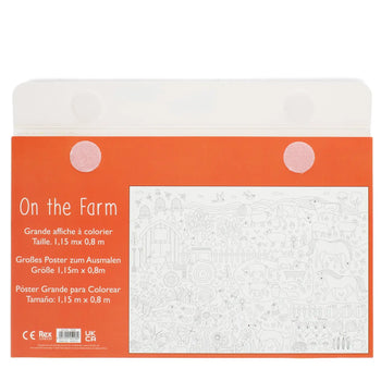 Large Colouring Poster with Pencils - On the Farm