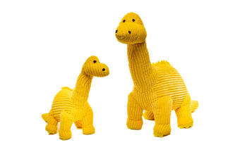 Corduroy Diplodocus Dinosaur Yellow Soft Toy