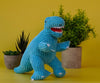 Corduroy T Rex Dinosaur Blue Soft Toy