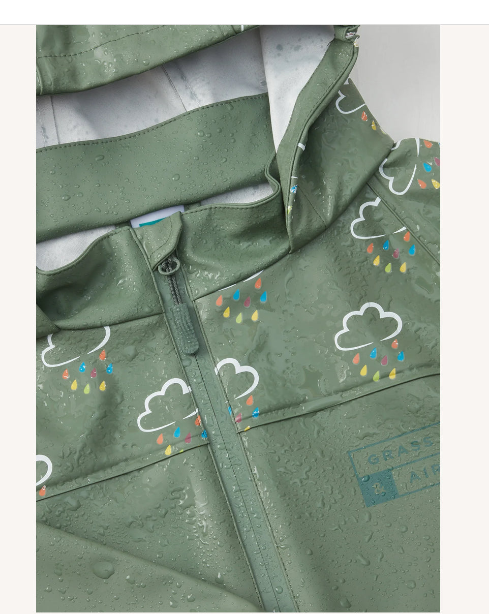 Khaki Colour Changing Rain Jacket Grass & Air