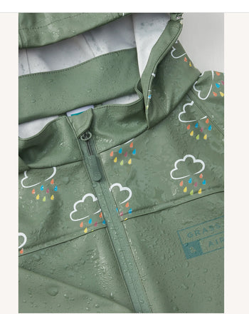 Khaki Colour Changing Rain Jacket Grass & Air