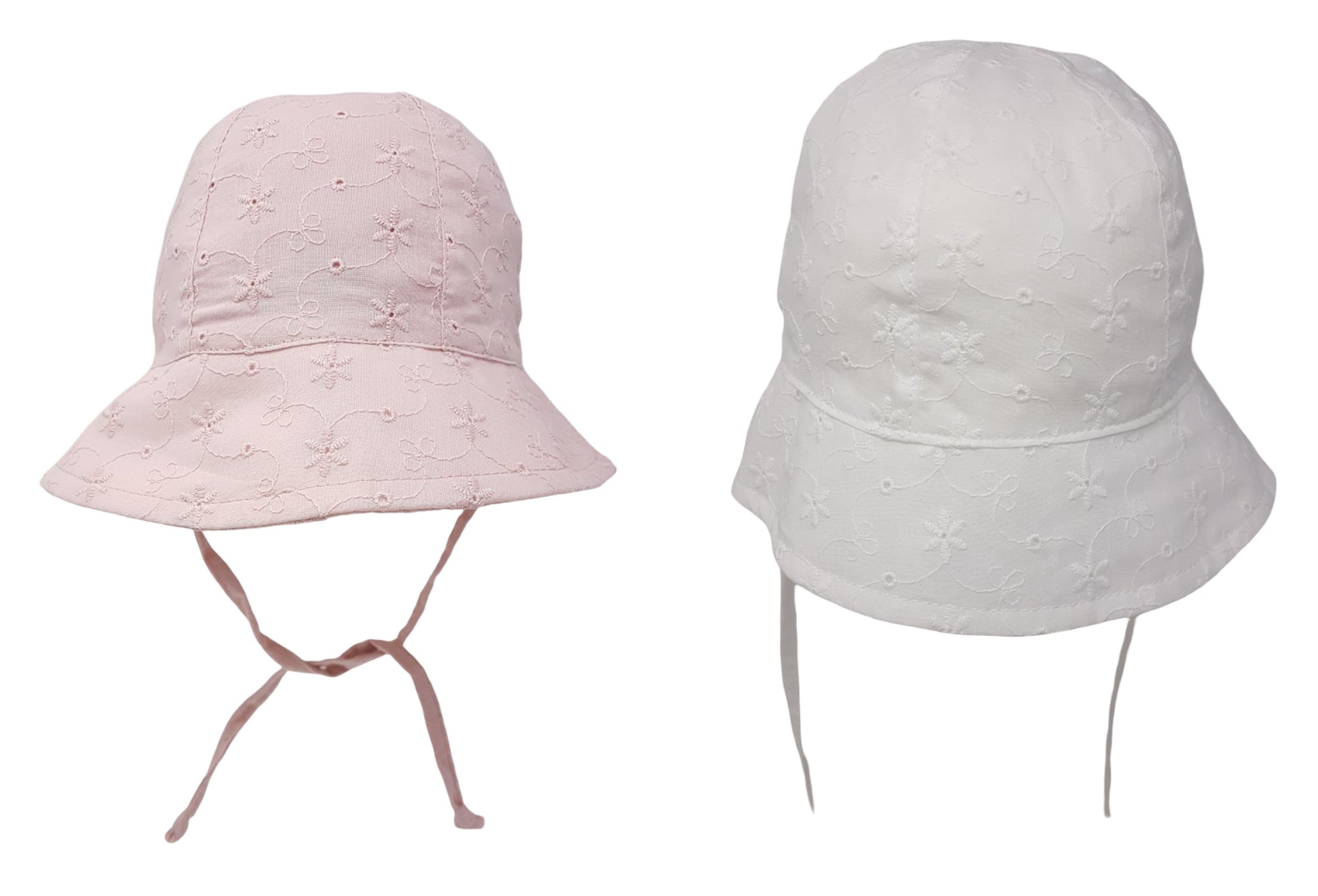 Broderie Anglaise Sun Hat with Ties