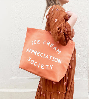 Ice Cream Appreciation Society - Peach  Canvas Tote Bag