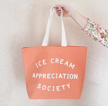 Ice Cream Appreciation Society - Peach  Canvas Tote Bag