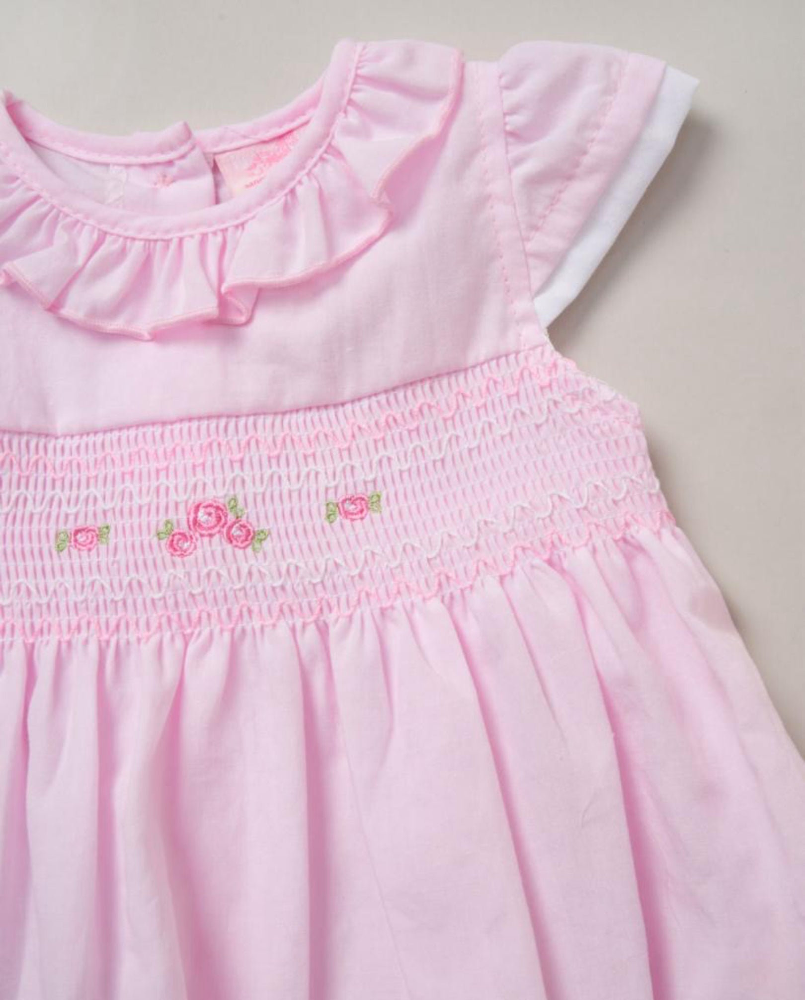 Rock-a-Bye Baby Pink Smocked Dress & Headband Set