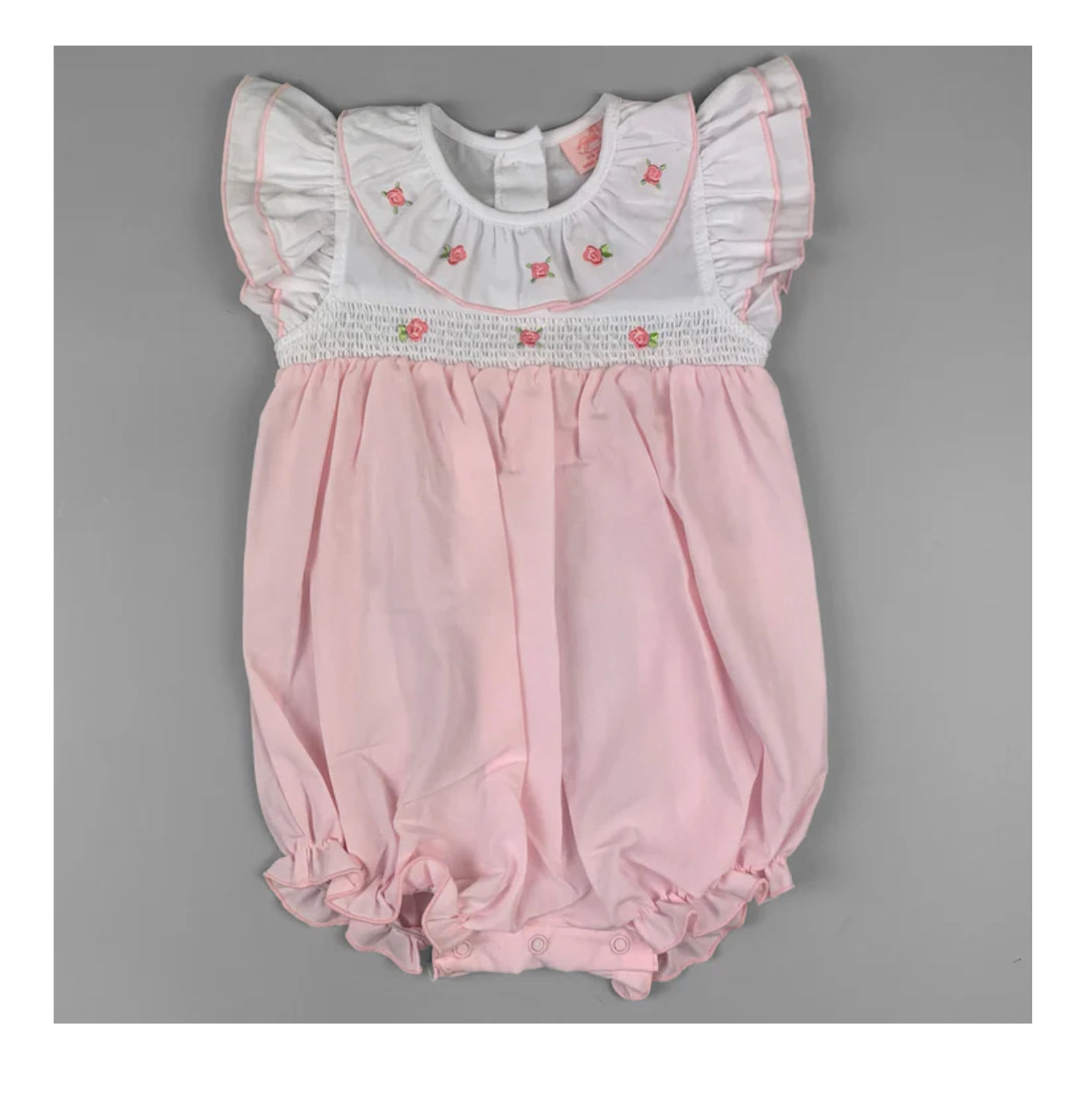 Rock-a-Bye Baby Pink & White Summer Romper