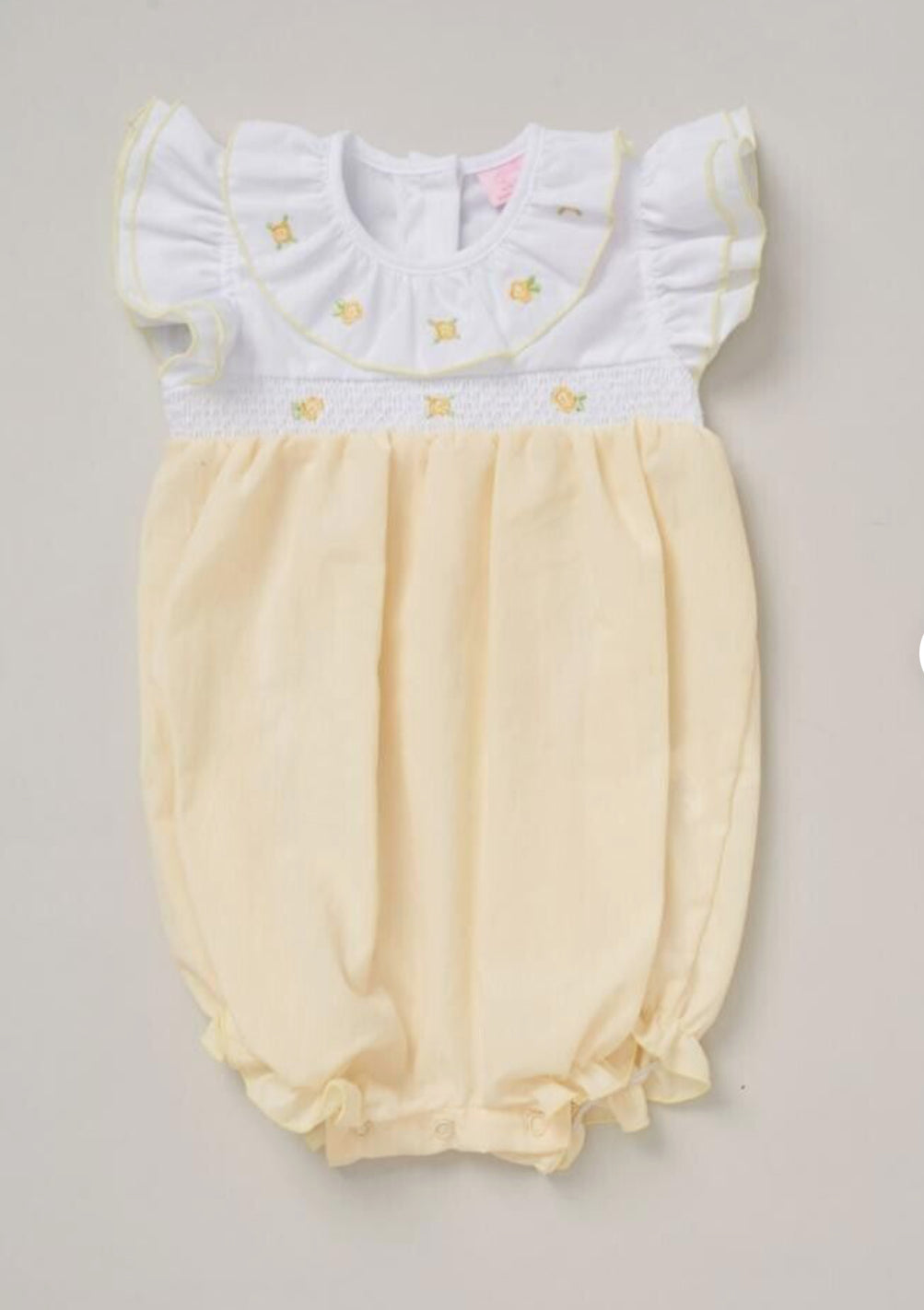 Rock-a-Bye Baby Lemon Yellow Summer Romper