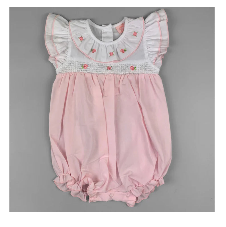 Rock-a-Bye Baby Pink & White Summer Romper