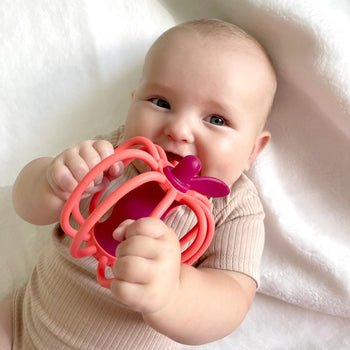 Raz Apple Grip Baby Teether & Rattle