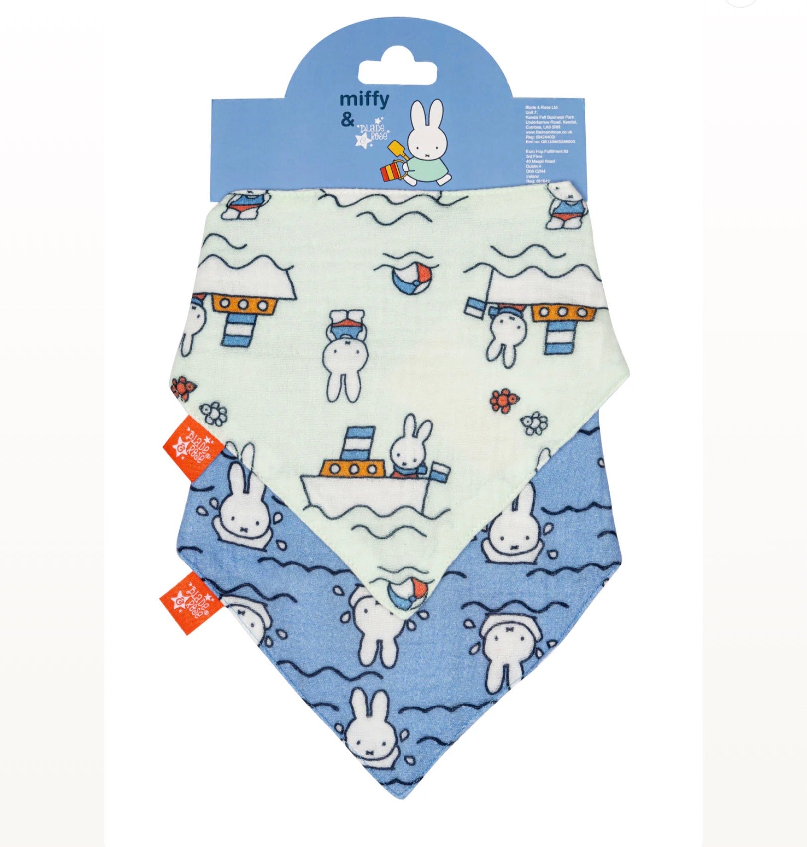 Miffy Muslin Dribble Bib Set Blade & Rose