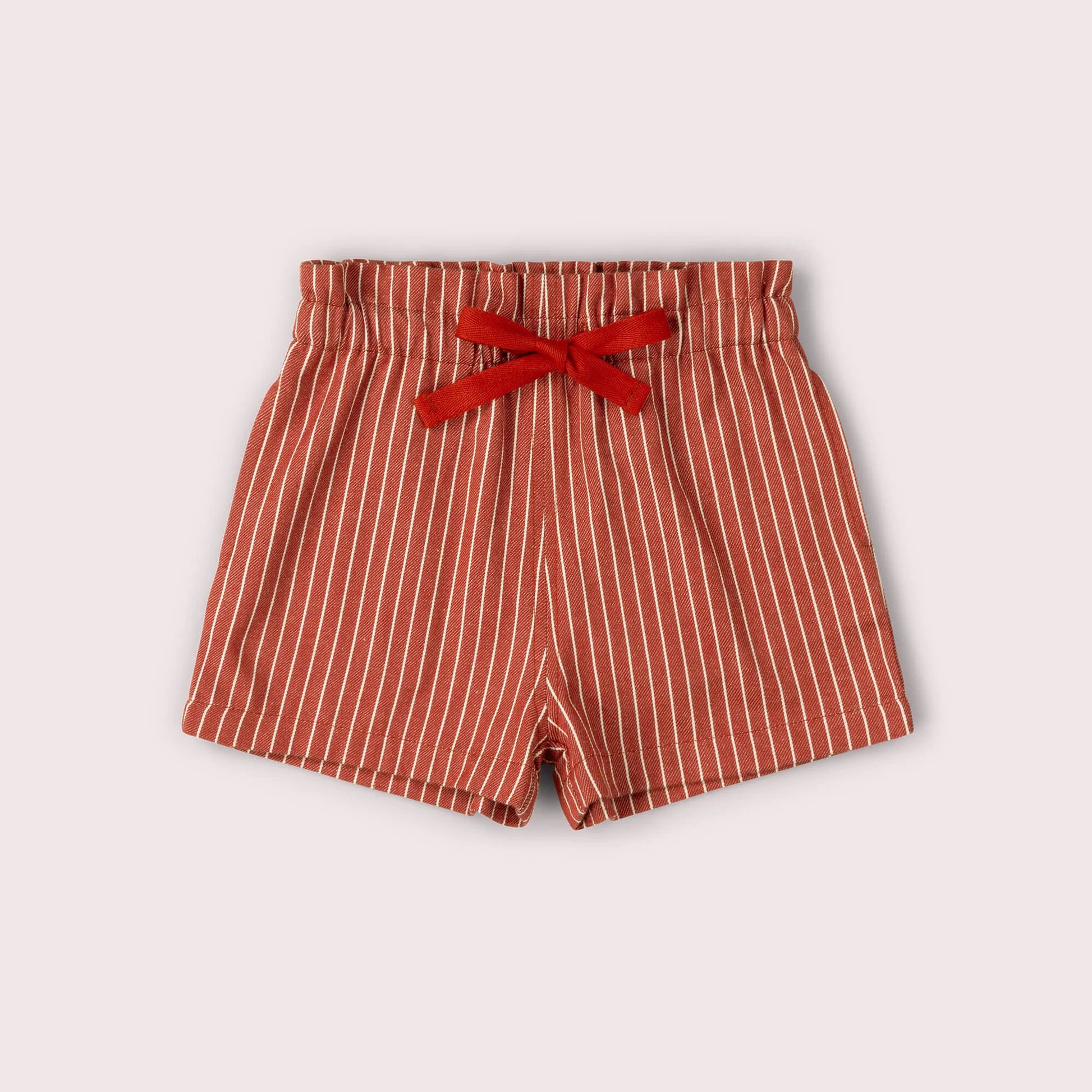 Burnt Ochre Striped  By the Sea Twill Shorts Little Green Radicals