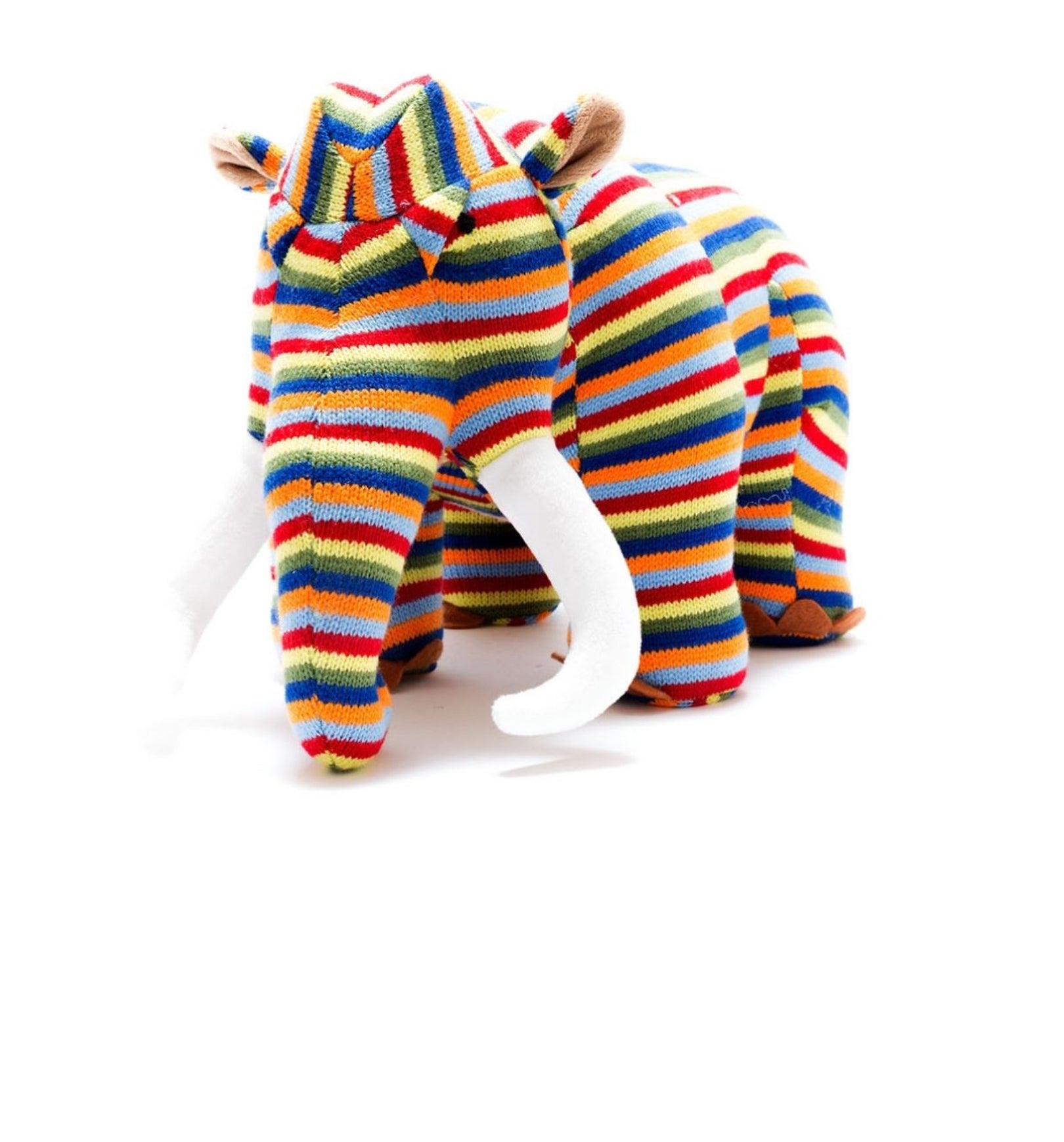 Knitted Striped Woolly Mammoth Soft Toy