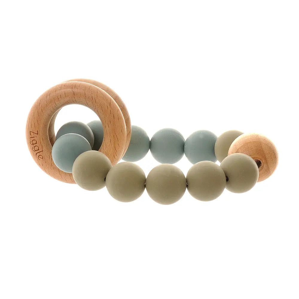 Wooden Teether & Rattle set Blue
