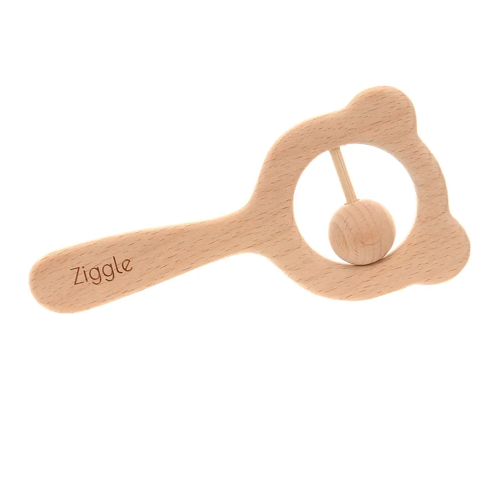 Wooden Teether & Rattle set Blush