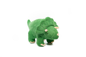 Dinosaur Teddy - Green Corduroy Triceratops  Soft Toy