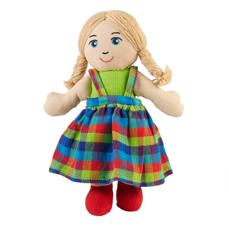 Rag doll - girl with white skin and blonde hair