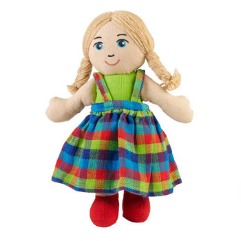Rag doll - girl with white skin and blonde hair