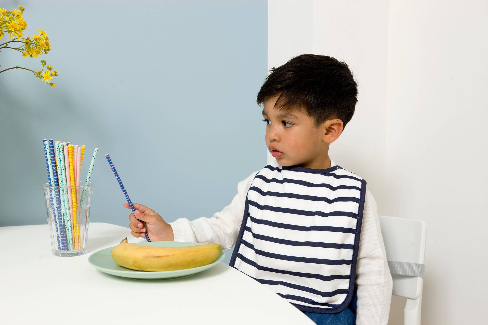 BTL Set of 2 Bibs - Blue Stripes