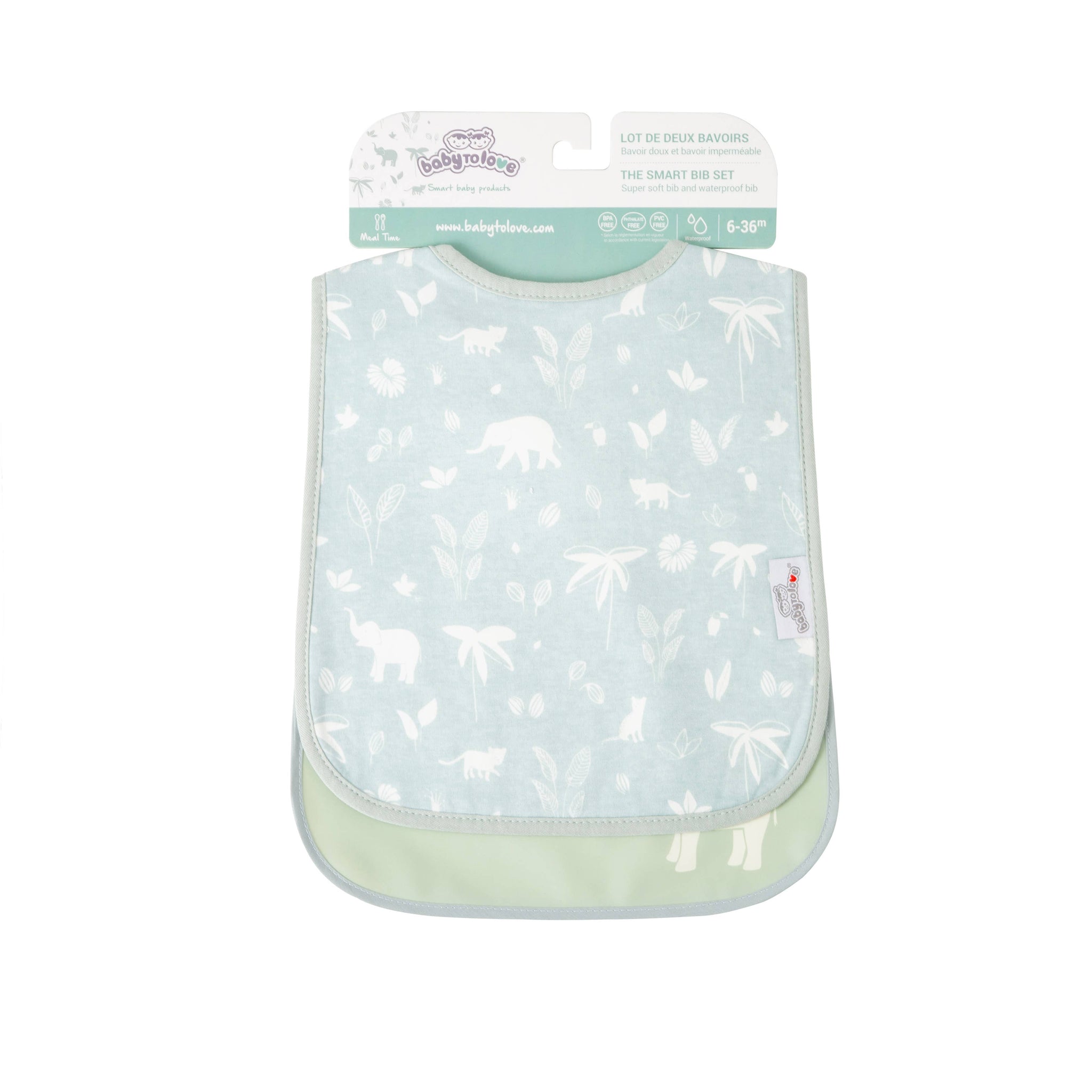 BTL Set of 2 Bibs - Green Tropic