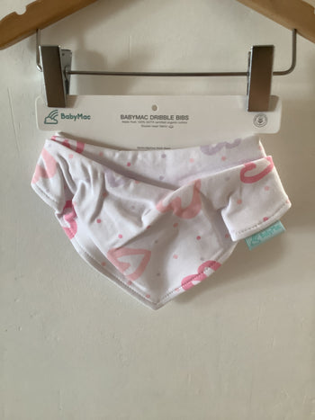 BabyMac Heart Print Dribble Bib Organic Cotton