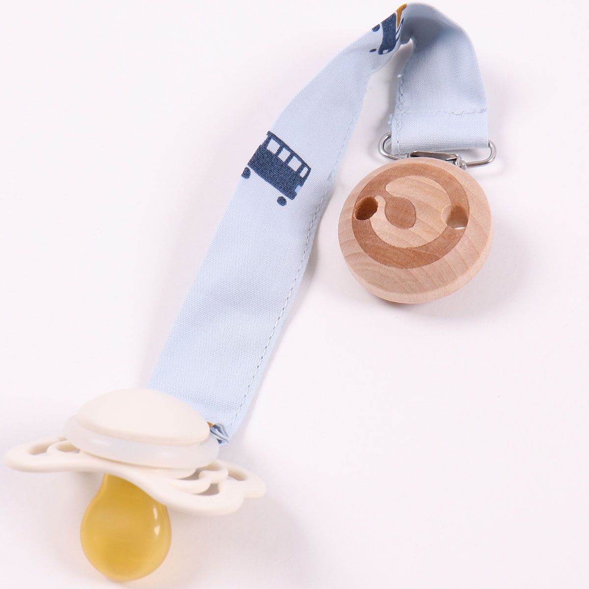 Baby Pacifier Clip in Automobile Print from Musli
