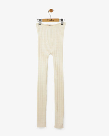 SALE Hatley Cream Cable Knit Footless Tights leggings