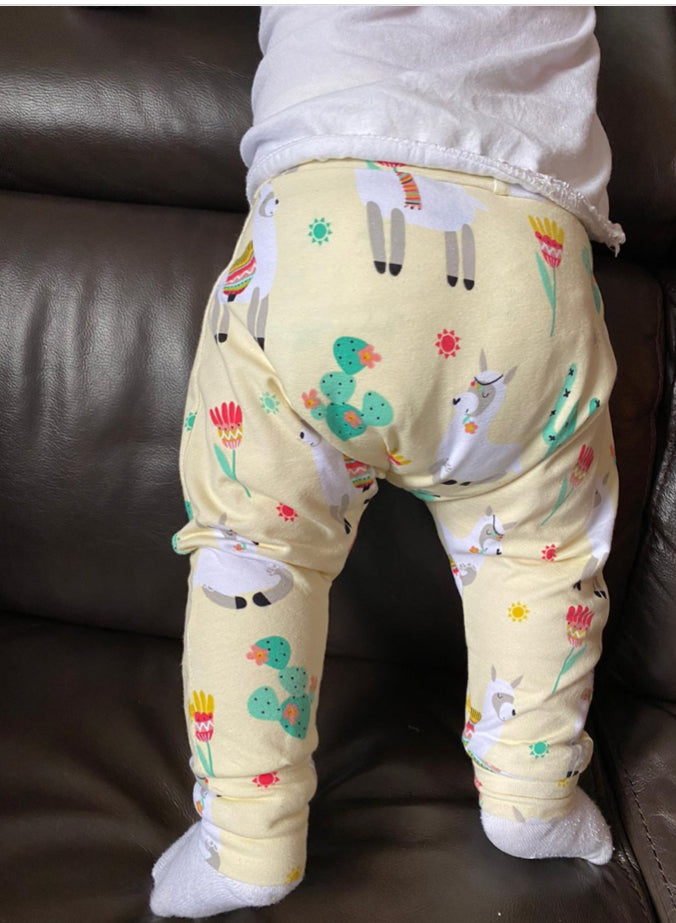 Baby Harem Leggings Lemon Llama Print from Cup of Sew – Cuddle & Cwtch