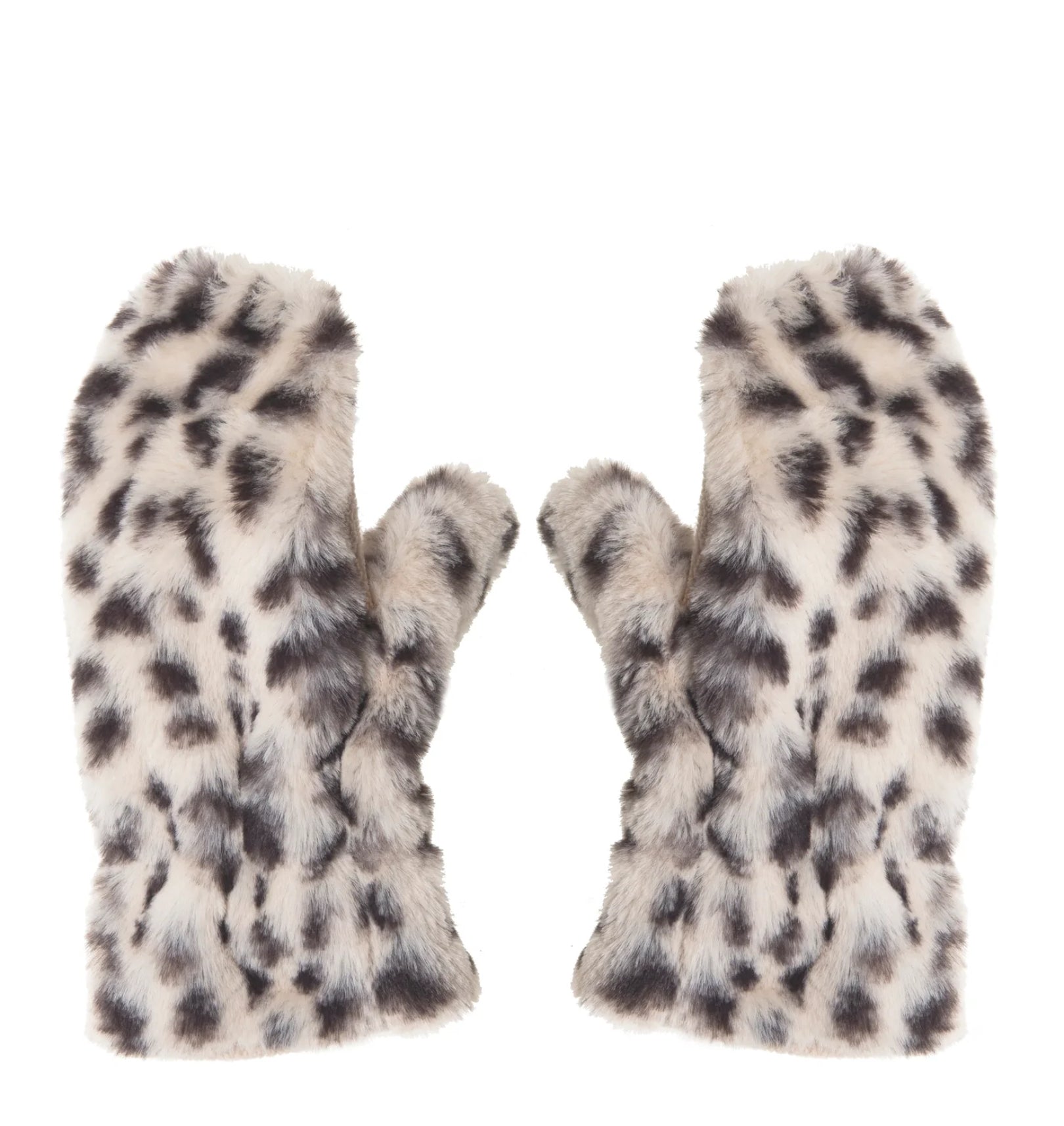 Snow Leopard Faux Fur Mittens from Rockahula