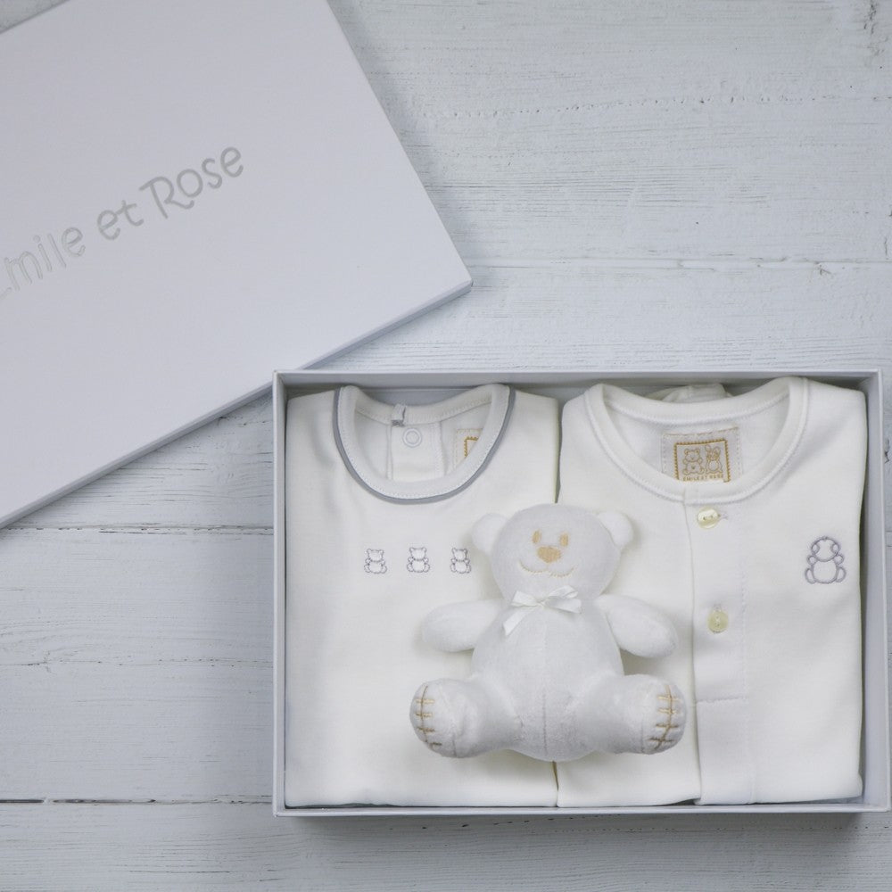 Emile et Rose White Unisex Baby Gift Set