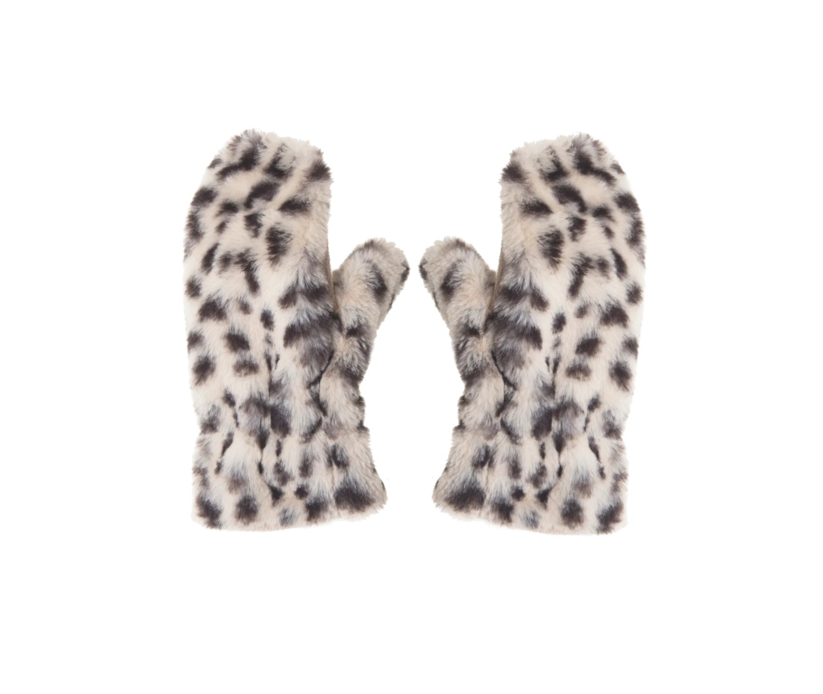 Snow Leopard Faux Fur Mittens from Rockahula