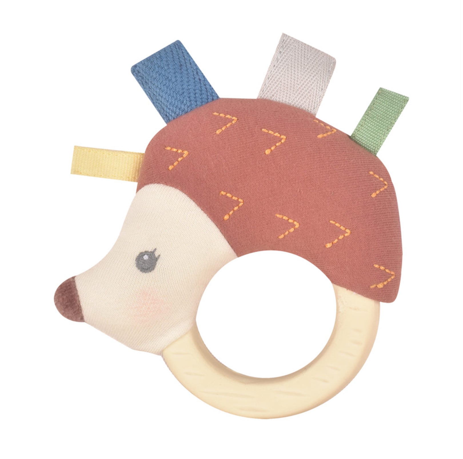 Ethan the Hedgehog Plush Rattle with Rubber Teether from Tikiri
